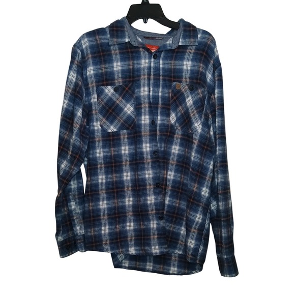 Coleman Womens Blue Plaid Long Sleeve Button Down Flannel Shirt XL - Picture 2 of 5